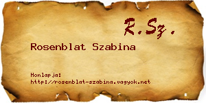 Rosenblat Szabina névjegykártya