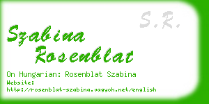 szabina rosenblat business card
